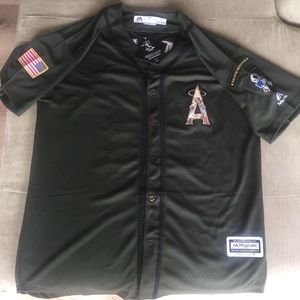 Military Mike Trout Angels Jersey Black Friday